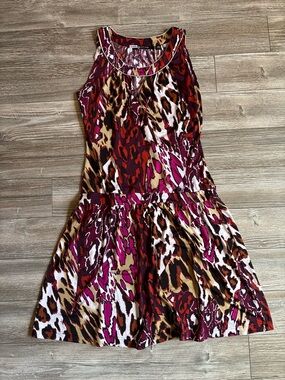 Milano Leopard Print Midi Dress in Burgundy, Magenta, Tan, Black
